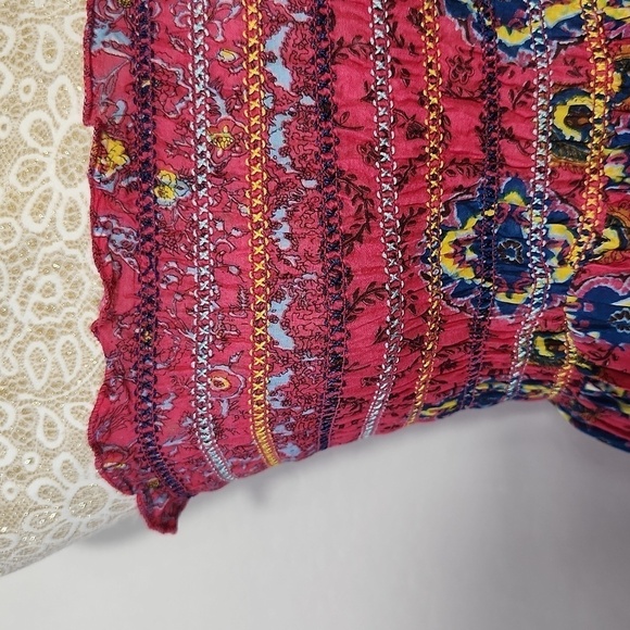 Raviya Women SZ S Pink Paisley Print Pull On Style Smocked Lined Tube Top Dress - Picture 4 of 14